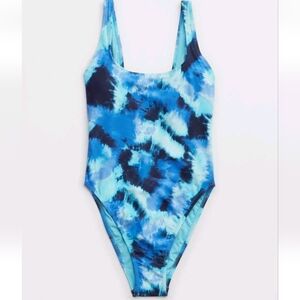 Aerie Babewatch Cheekiest One-Piece Swimsuit Big Surf Blue NWOT